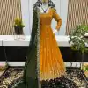 Aglow Yellow Color Georgette Embroidery Sequence Gown