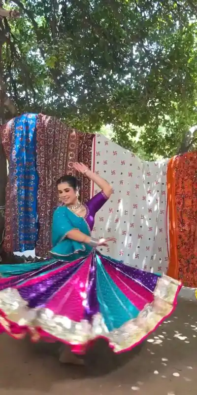 Nice Blue Color Georgette Mirror Less khadi Print Lehenga Choli