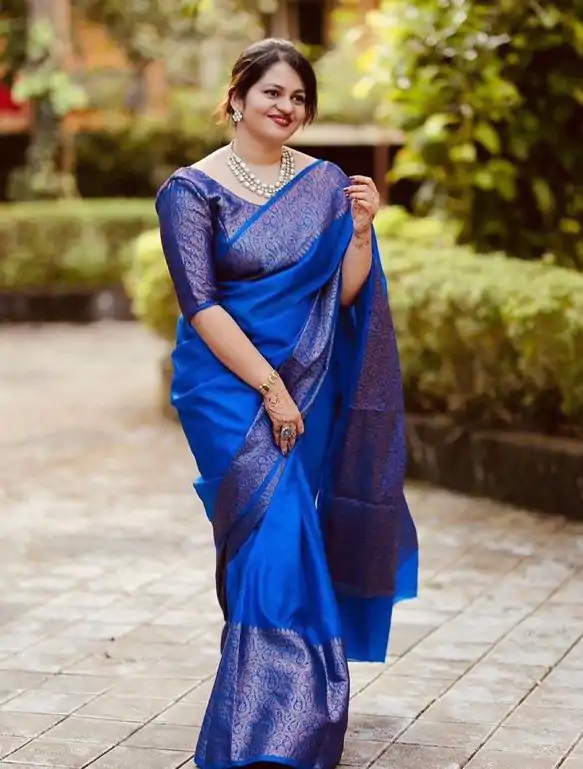 KP 3042 Royal Blue Color Soft Lichi Silk Jacquard On All Over Saree Casual, Party Wear, Wedding, Events Etc. Expected Delivery 4-6 Working Days @1349/- | Sarees, Bollywood Sarees, Creative Sarees, Designer Sarees, Embroidered Sarees, Ethnic Saree, Modern Digital sarees, Party Wear Sarees