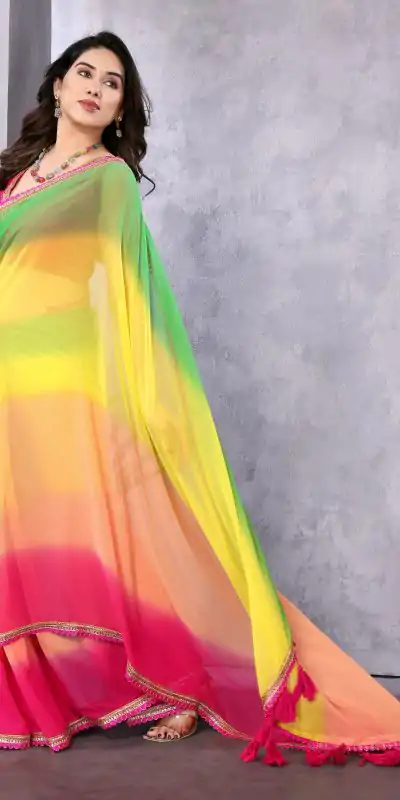 Jr Pop Multi  : Faux Peding Georgette Party, Wedding, Festive, Events Etc. 4-6 Working Days @1549/- Only | Sarees, Bollywood Sarees, Creative Sarees, Designer Sarees, Embroidered Sarees, Ethnic Saree, Modern Digital sarees, Party Wear Sarees