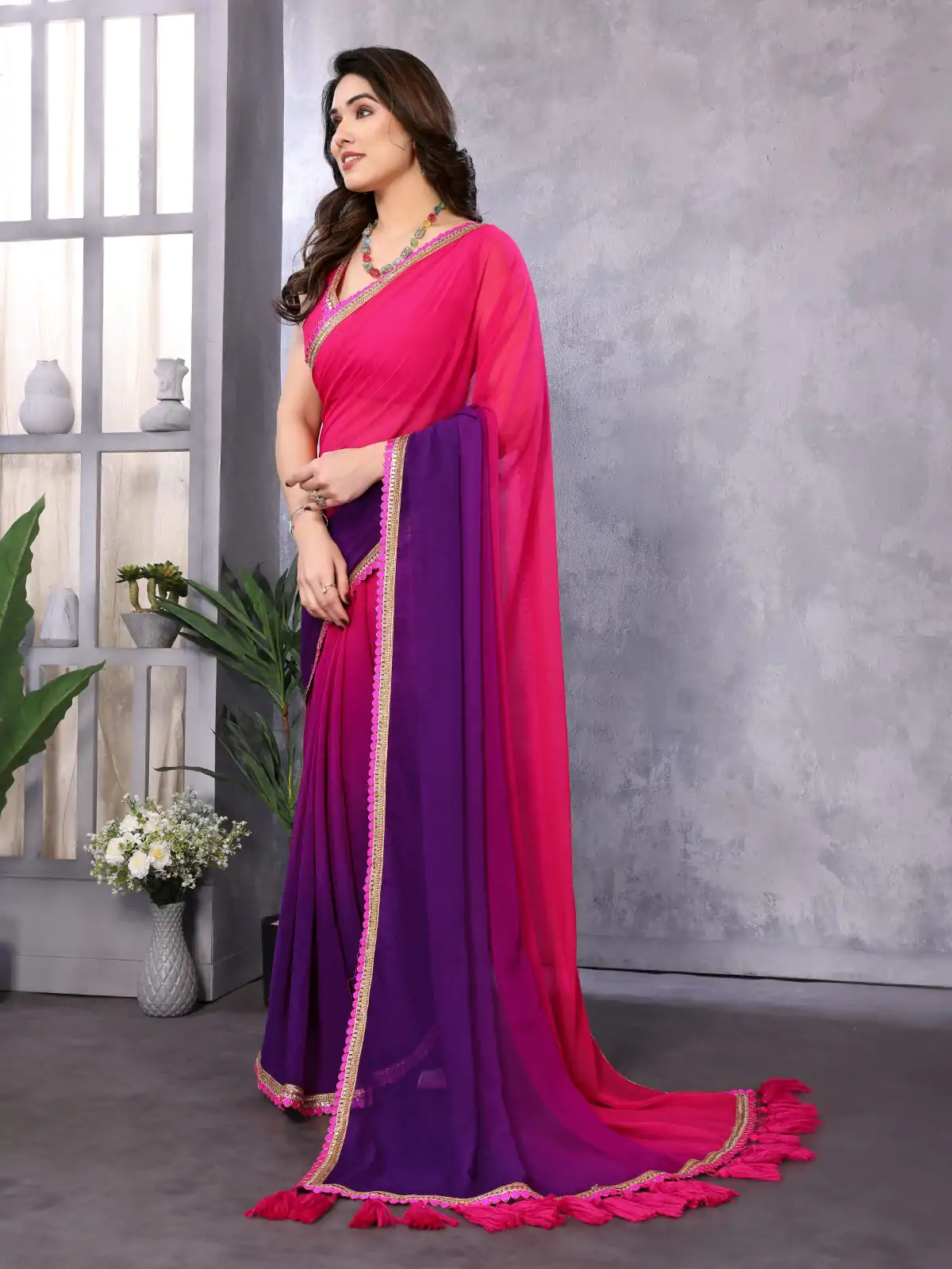 Jr Pop Magenta : Faux Peding Georgette Party, Wedding, Festive, Events Etc. 4-6 Working Days @1549/- Only | Sarees, Bollywood Sarees, Creative Sarees, Designer Sarees, Embroidered Sarees, Ethnic Saree, Modern Digital sarees, Party Wear Sarees