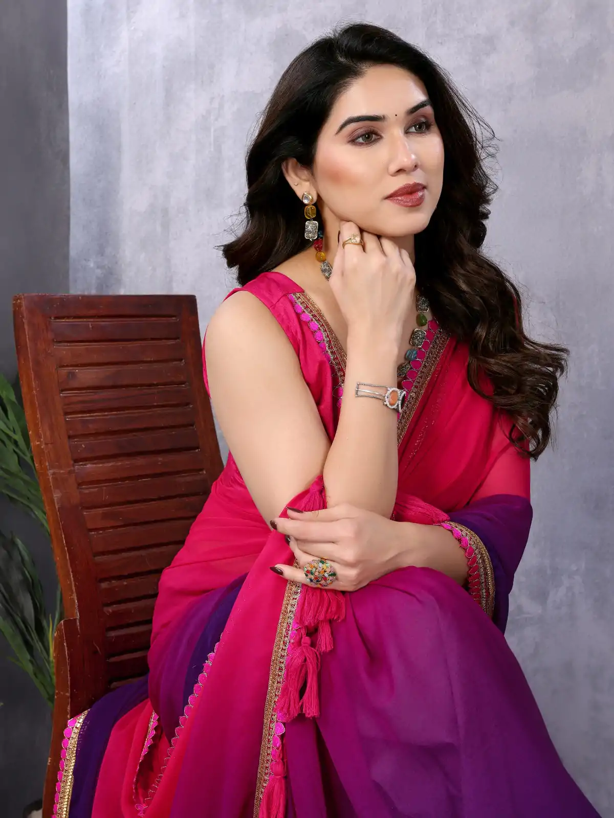Jr Pop Magenta : Faux Peding Georgette Party, Wedding, Festive, Events Etc. 4-6 Working Days @1549/- Only | Sarees, Bollywood Sarees, Creative Sarees, Designer Sarees, Embroidered Sarees, Ethnic Saree, Modern Digital sarees, Party Wear Sarees