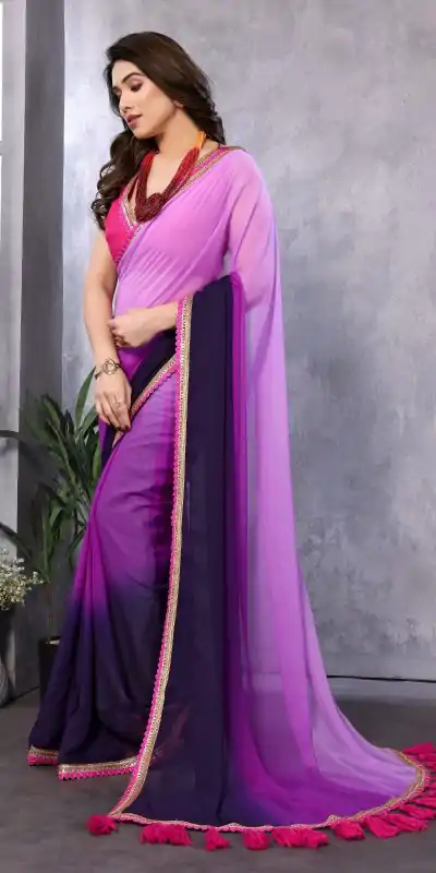 Jr Pop Purple : Faux Peding Georgette Party, Wedding, Festive, Events Etc. 4-6 Working Days @1549/- Only | Sarees, Bollywood Sarees, Creative Sarees, Designer Sarees, Embroidered Sarees, Ethnic Saree, Modern Digital sarees, Party Wear Sarees