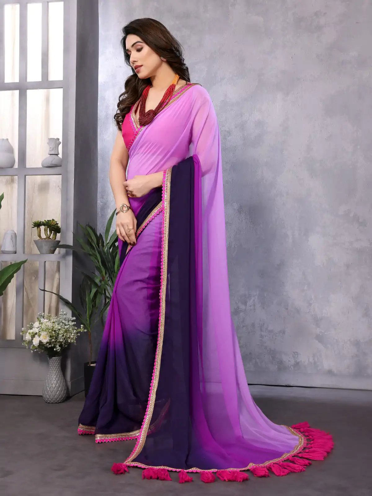 Jr Pop Purple : Faux Peding Georgette Party, Wedding, Festive, Events Etc. 4-6 Working Days @1549/- Only | Sarees, Bollywood Sarees, Creative Sarees, Designer Sarees, Embroidered Sarees, Ethnic Saree, Modern Digital sarees, Party Wear Sarees