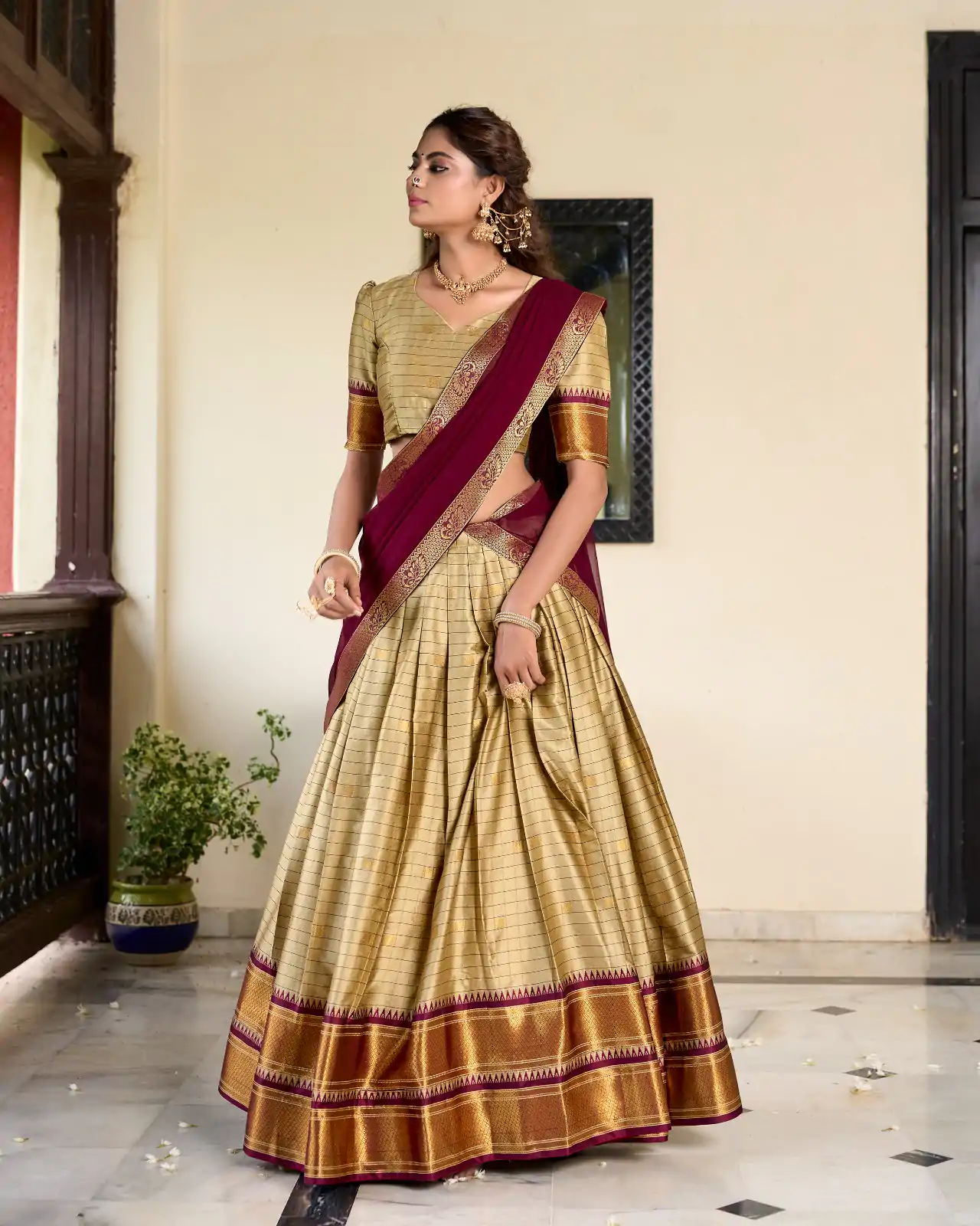 LNB 2050 Chiku Color Graceful Cotton Silk Weaving Paithani Concept Lehenga Choli Wedding, Festive, Events Expected Delivery 4-6 Working Days@2049/- Only | Lehenga, Bollywood Lehenga, Creative Lehenga, Designer Lehenga, Embroidered Lehenga, Party Wear Lehenga