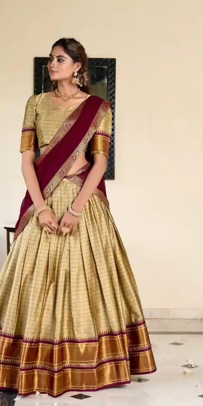 Graceful Chicco Color Cotton Silk Weaving Paithani Concept Lehenga Choli