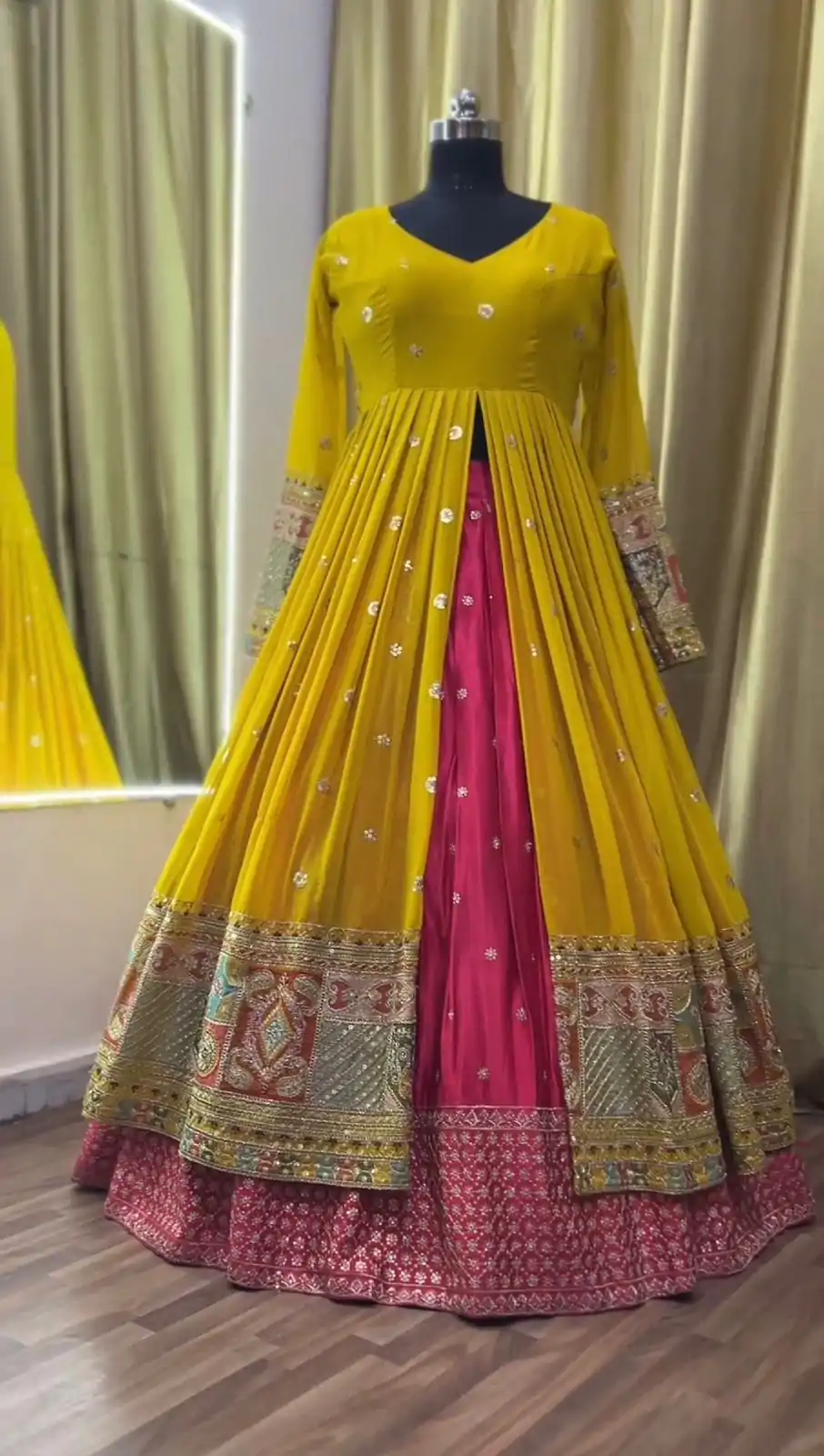 RTC 6453 Yellow Color Georgette Thread Sequence Lehenga Choli Wedding, Party, Festive, Events Etc. Expected Delivery 4-6 Working Days @2649/- | Lehenga, Bollywood Lehenga, Creative Lehenga, Designer Lehenga, Embroidered Lehenga, Party Wear Lehenga