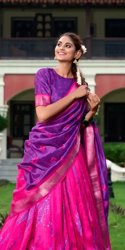 Super Blue Color Dola Silk Shibori Print Zari Weaving Lehenga Choli