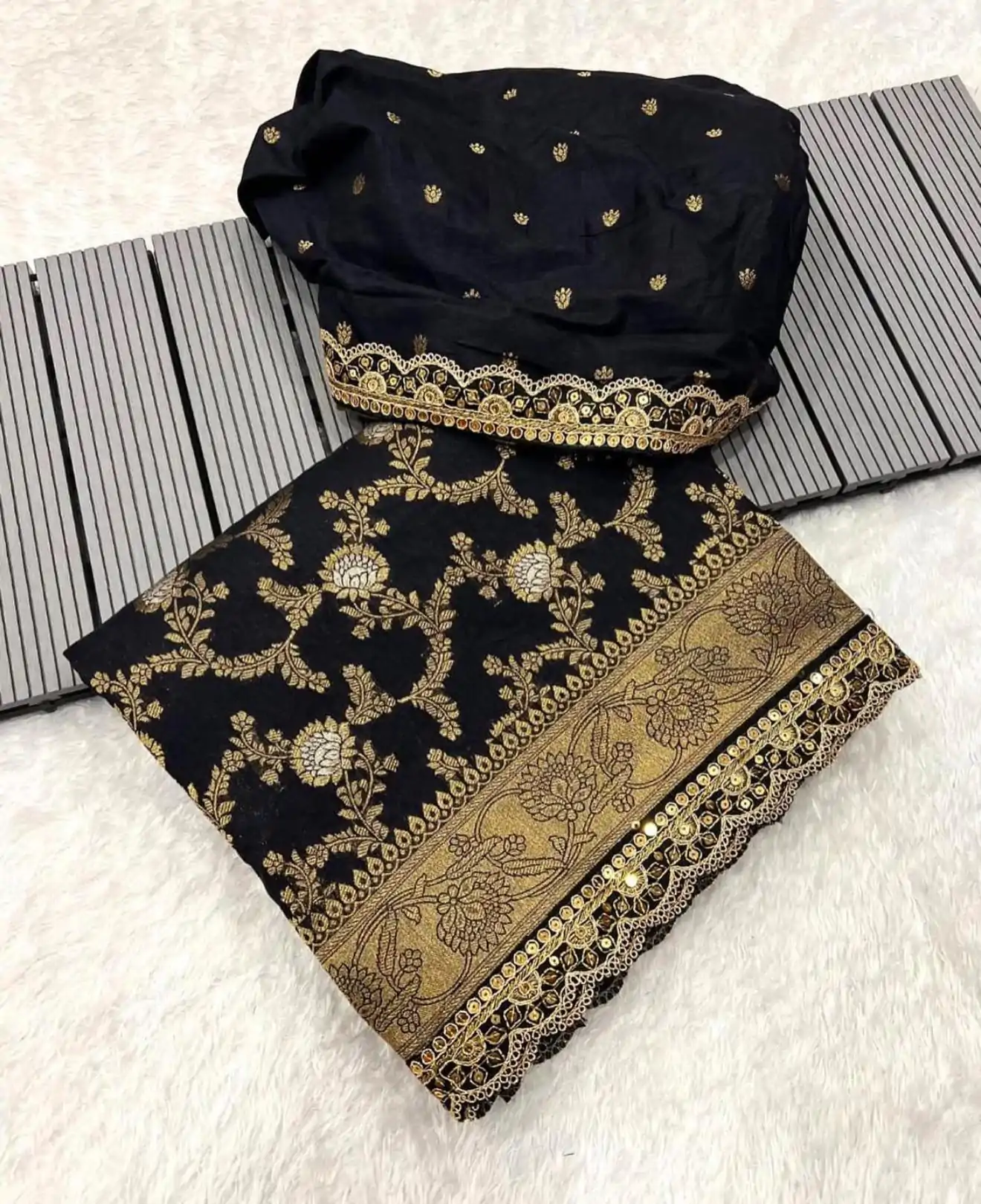 MS 469 Black color Jacquard Weaving With Embroidery Cording Lace Saree Casual, Wedding, Festive, Events . Expected Delivery  4-6 Working Days @1649/- only                                                                                                                                                                    | Sarees, Bollywood Sarees, Creative Sarees, Designer Sarees, Embroidered Sarees, Ethnic Saree, Modern Digital sarees, Party Wear Sarees