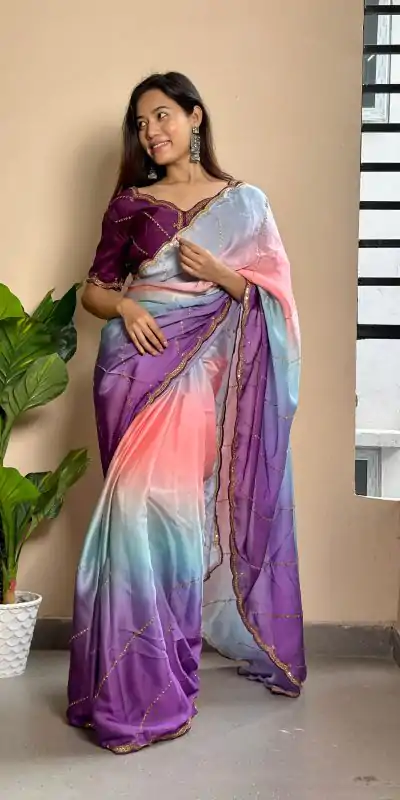 AC Satin Wine Color Soft Georgette Satin With Digital Print Embroidery Work Saree , Wedding, Festive, Events . Expected Delivery  4-6 Working Days @2299/- | Sarees, Bollywood Sarees, Creative Sarees, Designer Sarees, Embroidered Sarees, Ethnic Saree, Modern Digital sarees, Party Wear Sarees