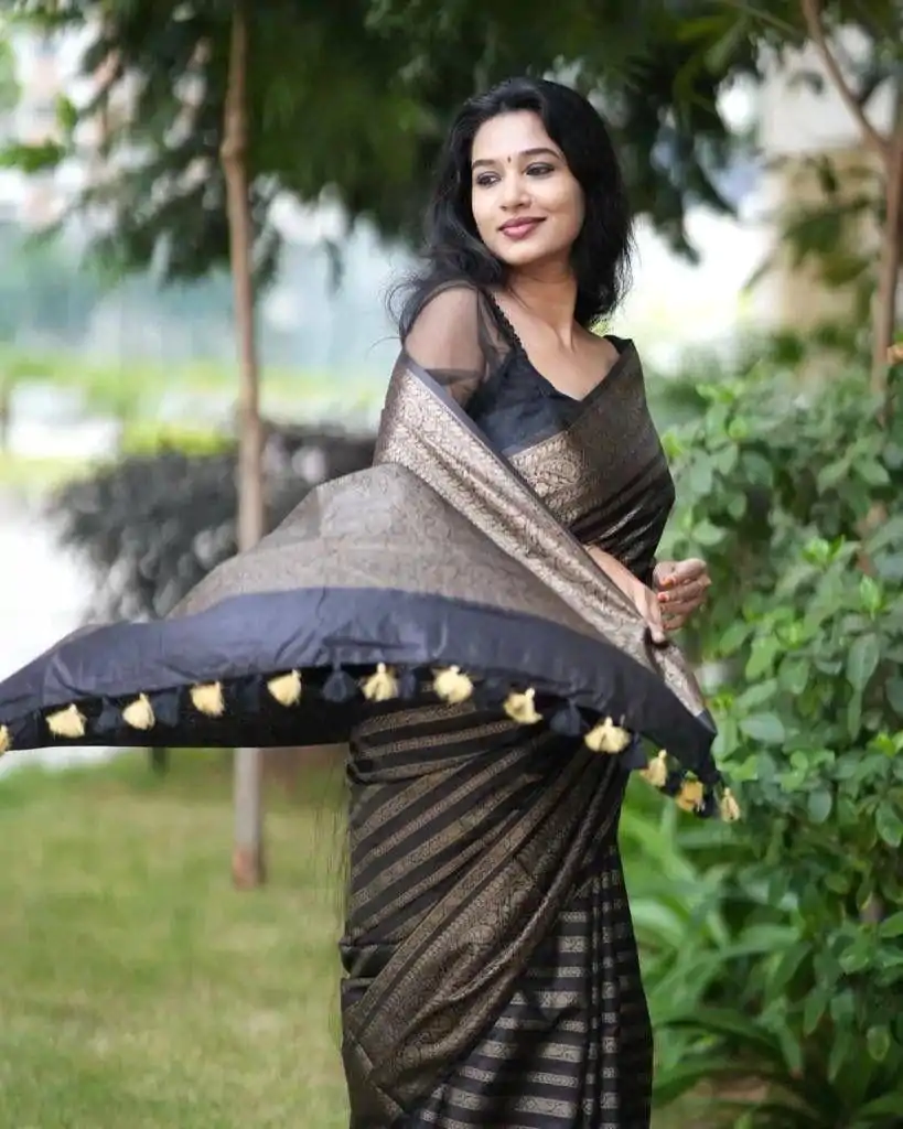KP 5084 Black Color Soft Lichi Silk Jacquard Work On All Over Saree Casual, Wedding, Festive, Events . Expected Delivery 4-6 Working Days @1399/- only | Sarees, Bollywood Sarees, Creative Sarees, Designer Sarees, Embroidered Sarees, Ethnic Saree, Modern Digital sarees, Party Wear Sarees