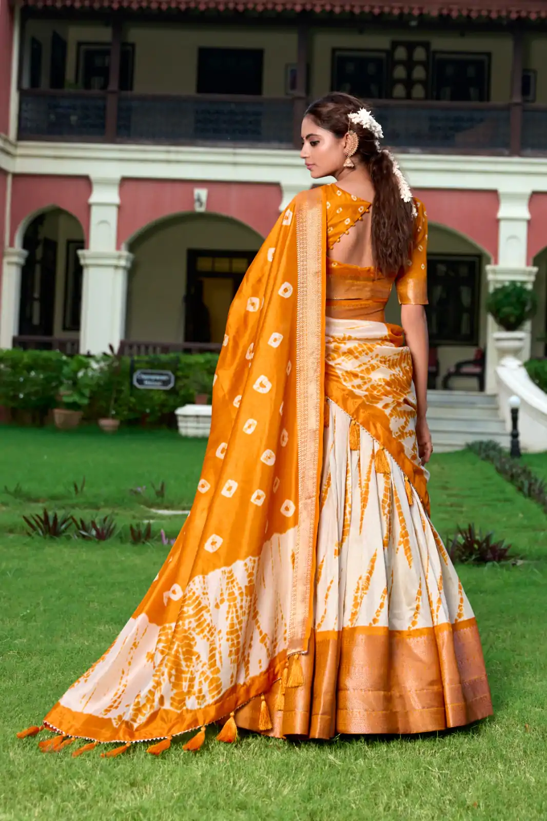 Fantastic Yellow Color Dola Silk Shikora Print Zari Border Lehenga Choli