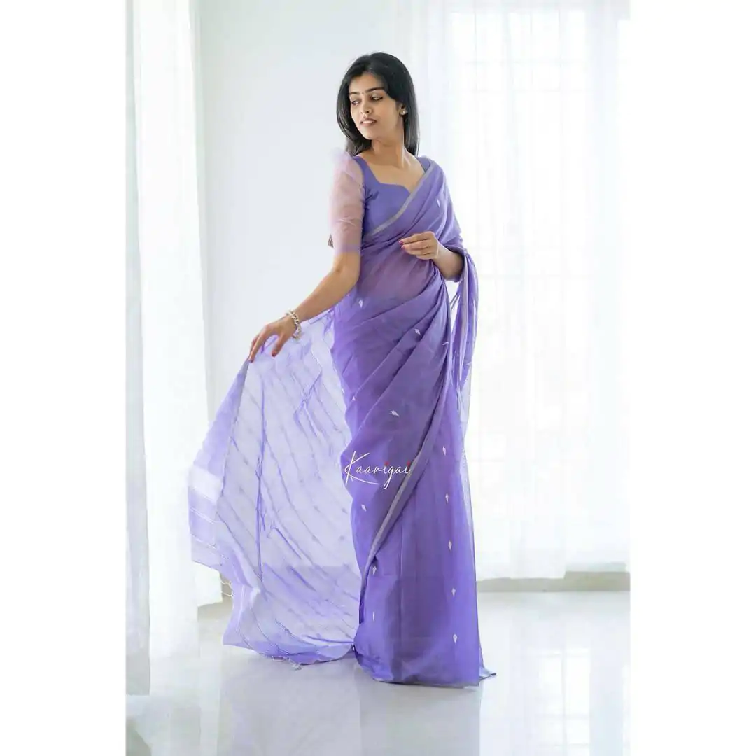 KP 5063 Purple Color Soft Lilan Cotton Rich Pallu & Jacquard Work Saree Casual, Wedding, Festive, Events . Expected Delivery  4-6 Working Days @1349/- only                                                                                                                                             | Sarees, Bollywood Sarees, Creative Sarees, Designer Sarees, Embroidered Sarees, Ethnic Saree, Modern Digital sarees, Party Wear Sarees