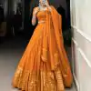 LNB 1906 Orange Color Pure Chanderi Plain With Zari Weaving Work Border Lehenga Choli Wedding, Party, Festive, Events Etc. Delivery 4-6 Working Days Rs 1999 | Lehenga, Bollywood Lehenga, Creative Lehenga, Designer Lehenga, Embroidered Lehenga, Party Wear Lehenga