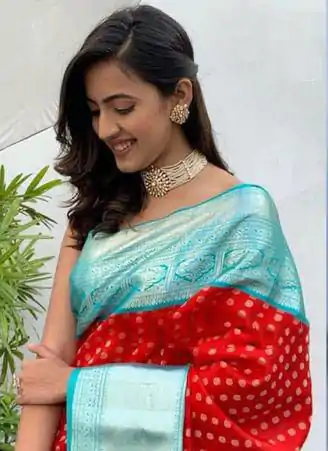 Special Red Color Soft Litchi Silk Jacquard Work Sequence Saree