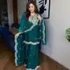Superb Green Color Pure Chinnon Silk With Embroidery Coding Dori-Sequence Salwar Suit