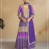 FC 7483 Violet Color Chignon Digital Print With Mat Sequence work Sharara Wedding, Party, Festive, Events Etc.  Expected Delivery 4-6 Working Days @3249/- | Jump Suits, Salwar suit, Casual Suits, Creative suits, Designer Suits, Palazzo Suits, Party Wear Suits, Patiala Suits, Straight Suits