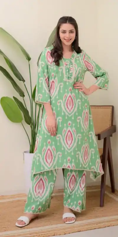 Amazing Green Color Rayon Wood With Print Salwar Suit