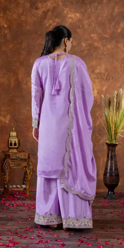 AD 191 Purple Color Chinon Silk Embroidery 3mm Sequence Coding Dori Work Salwar Suit , Wedding, Party, Festive, Events Etc.4-6 Working Days@ 2049/-only | Jump Suits, Salwar suit, Casual Suits, Creative suits, Designer Suits, Palazzo Suits, Party Wear Suits, Patiala Suits, Straight Suits