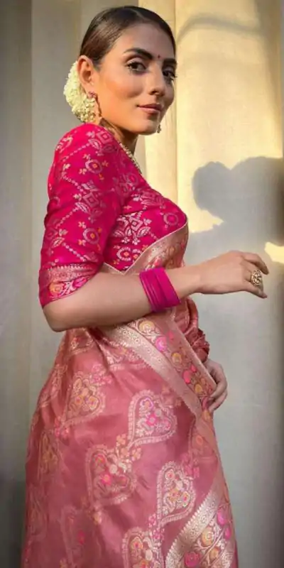  MS 476 Peach Color Soft Lichi Silk Kubera Pattu On All Over Saree Casual, Wedding, Festive, Events . Expected Delivery  4-6 Working Days @1299/- only                                                                                                                                             | Sarees, Bollywood Sarees, Creative Sarees, Designer Sarees, Embroidered Sarees, Ethnic Saree, Modern Digital sarees, Party Wear Sarees