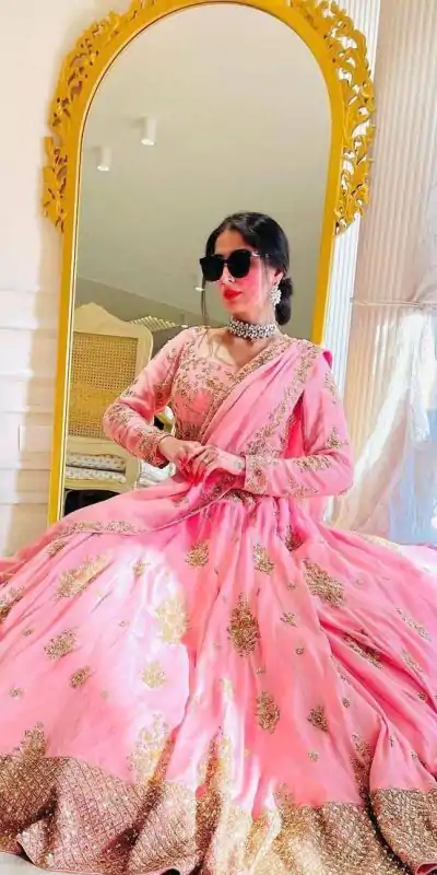 BD 1493 Light Pink Color Fox Georgette Embroidery Sequins Work Lehenga Choli Wedding, Party, Festive, Events Etc. Delivery 4-6 Working Days Rs 2049 | Lehenga, Bollywood Lehenga, Creative Lehenga, Designer Lehenga, Embroidered Lehenga, Party Wear Lehenga