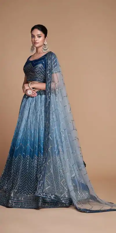 RC 266 Navy Blue Color Chinon Embroidery and Sequins Lehenga Choli Wedding, Party, Festive, Events Etc. Delivery 4-6 Working Days Rs 2399 | Lehenga, Bollywood Lehenga, Creative Lehenga, Designer Lehenga, Embroidered Lehenga, Party Wear Lehenga