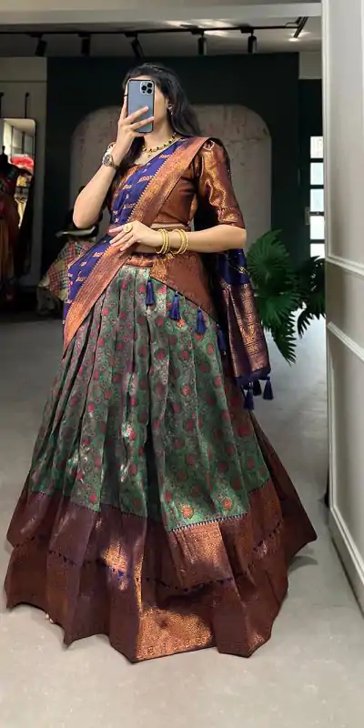 LNB 2000 Navy Blue Color Silk Jacquard Zari Weaving Work Lehenga Choli Wedding, Party, Festive, Events Etc. Delivery 4-6 Working Days Rs 1999 | Lehenga, Bollywood Lehenga, Creative Lehenga, Designer Lehenga, Embroidered Lehenga, Party Wear Lehenga