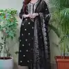 MF 1002 Black rayon cotton with embroidery work Salwar Suit  Casual, Wedding, Party, Festive, Events Etc.4-6 Working Days@ 1449/-only | Jump Suits, Salwar suit, Casual Suits, Creative suits, Designer Suits, Palazzo Suits, Party Wear Suits, Patiala Suits, Straight Suits
