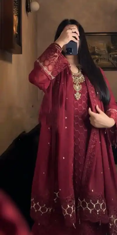  AD 197 Maroon Color Faux Georgette With Pal Diamond Hand Work Salwar Suit Casual, Wedding, Party, Festive, Events Etc.4-6 Working Days@ 2099/-only | Jump Suits, Salwar suit, Casual Suits, Creative suits, Designer Suits, Palazzo Suits, Party Wear Suits, Patiala Suits, Straight Suits