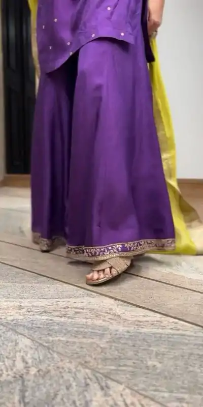 ZSR 3109 Purple Chinnon Silk With 5mm Embroidery Sequence Work Salwar Suit Casual, Wedding, Party, Festive, Events Etc.4-6 Working Days@ 1999/-only | Jump Suits, Salwar suit, Casual Suits, Creative suits, Designer Suits, Palazzo Suits, Party Wear Suits, Patiala Suits, Straight Suits