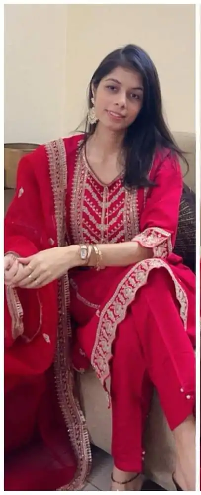  LG 1921 Red Chinnon Cording Sequences Embroidery Work Salwar Suit Casual, Wedding, Party, Festive, Events Etc.4-6 Working Days@ 2099/-only | Jump Suits, Salwar suit, Casual Suits, Creative suits, Designer Suits, Palazzo Suits, Party Wear Suits, Patiala Suits, Straight Suits