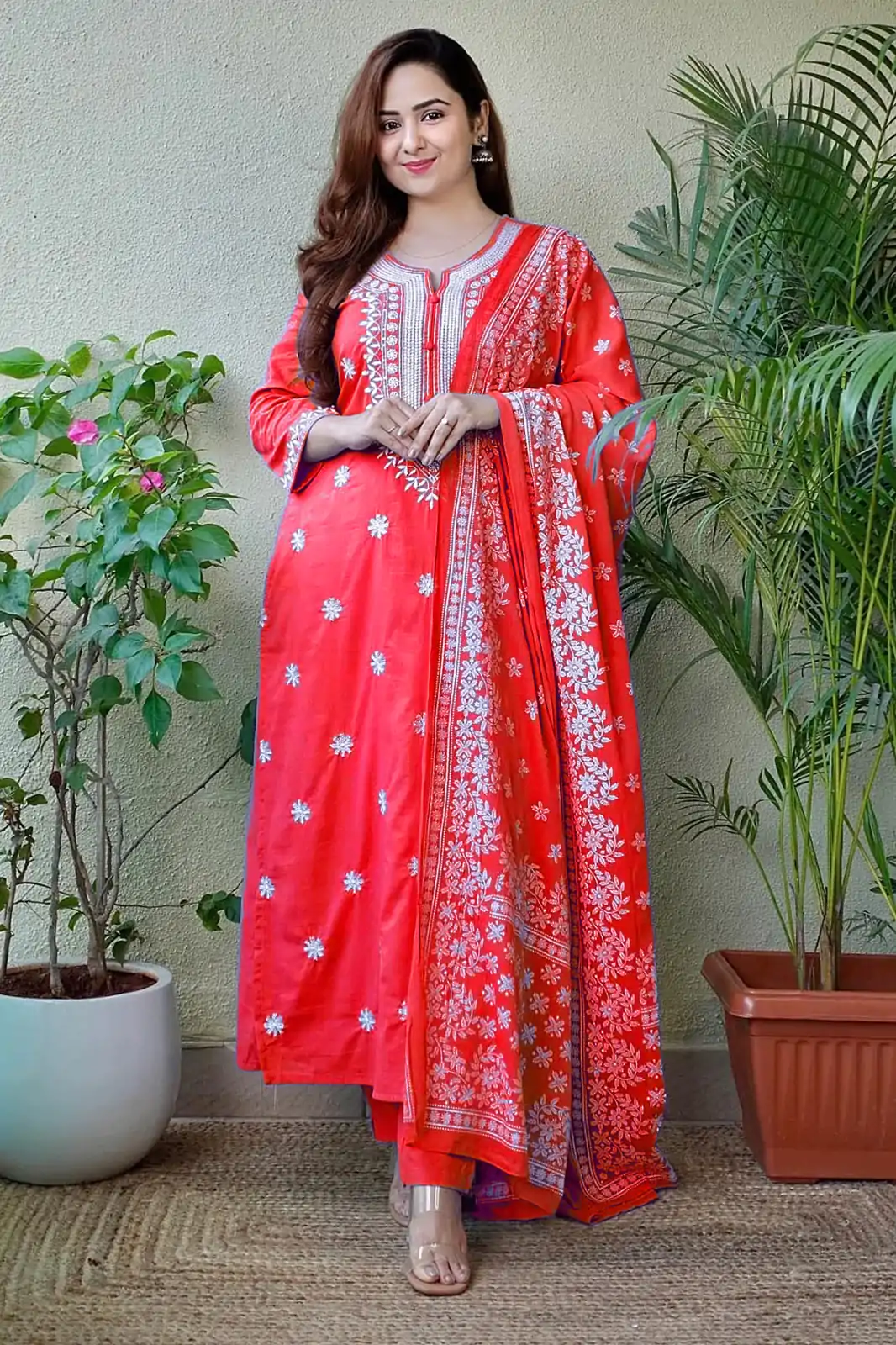 MF 1002 Red rayon cotton with embroidery work Salwar Suit  Casual, Wedding, Party, Festive, Events Etc.4-6 Working Days@ 1449/-only | Jump Suits, Salwar suit, Casual Suits, Creative suits, Designer Suits, Palazzo Suits, Party Wear Suits, Patiala Suits, Straight Suits