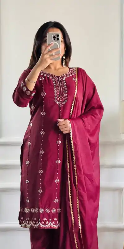 VLM 257 Red Color Glowing Red Color Star Georgette With Embroidery Moti Work Salwar Suit , Wedding, Party, Festive, Events Etc.4-6 Working Days@ 2099/-only | Jump Suits, Salwar suit, Casual Suits, Creative suits, Designer Suits, Palazzo Suits, Party Wear Suits, Patiala Suits, Straight Suits