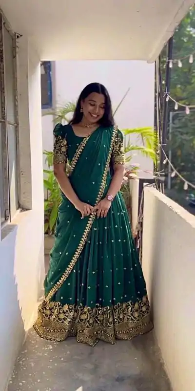 RC 269 Bottle Green Color Georgette Embroidery And Sequins Work Lehenga Choli Wedding, Party, Festive, Events Etc. Delivery 4-6 Working Days Rs 1999 | Lehenga, Bollywood Lehenga, Creative Lehenga, Designer Lehenga, Embroidered Lehenga, Party Wear Lehenga