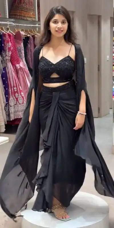 RTC 5842 Black Color Satin Silk Thread With Sequence Dhoti Suit Casual, Wedding, Party, Festive, Events Etc.4-6 Working Days@ 2049/-only | Jump Suits, Salwar suit, Casual Suits, Creative suits, Designer Suits, Palazzo Suits, Party Wear Suits, Patiala Suits, Straight Suits