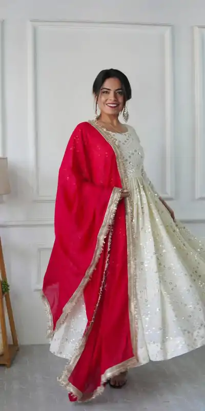 VLM 253 White Color Fox Georgette With Heavy Embroidery Work Salwar Suit Casual, Wedding, Party, Festive, Events Etc.4-6 Working Days@ 1949/-only | Jump Suits, Salwar suit, Casual Suits, Creative suits, Designer Suits, Palazzo Suits, Party Wear Suits, Patiala Suits, Straight Suits