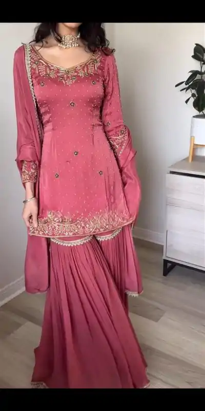 MD 3032 Peach Chinnon Silk Heavy Embroidery Work With Moti Handwork Salwar Suit Casual, Wedding, Party, Festive, Events Etc.4-6 Working Days@ 2349/-only | Jump Suits, Salwar suit, Casual Suits, Creative suits, Designer Suits, Palazzo Suits, Party Wear Suits, Patiala Suits, Straight Suits