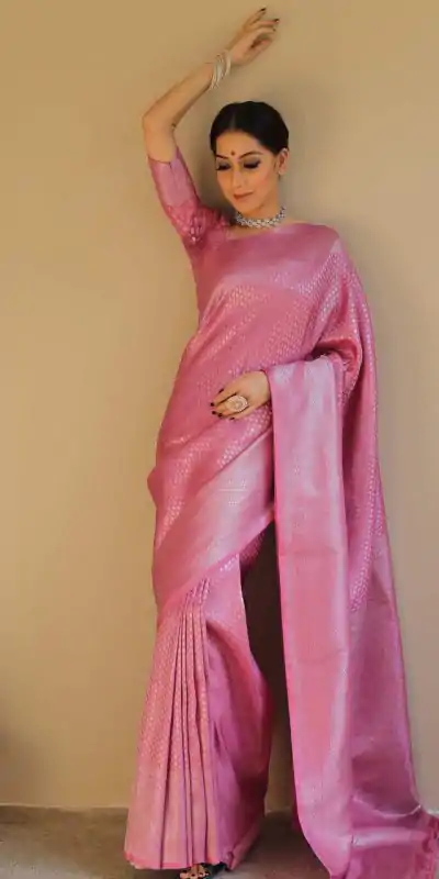 KP 6018 Light pink Color Soft Lichi Silk Jacquard Work On All Over Saree Casual, Wedding, Festive, Events . Expected Delivery  4-6 Working Days @1349/- only                                                                                                                                             | Sarees, Bollywood Sarees, Creative Sarees, Designer Sarees, Embroidered Sarees, Ethnic Saree, Modern Digital sarees, Party Wear Sarees