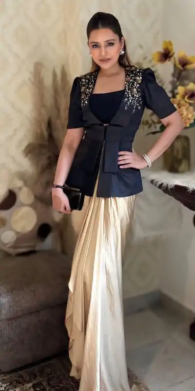  LG1899 Black & Cream Color French Crape With Sequence Embroidery Dhoti Suit Casual, Wedding, Party, Festive, Events Etc.4-6 Working Days@ 2049/-only | Jump Suits, Salwar suit, Casual Suits, Creative suits, Designer Suits, Palazzo Suits, Party Wear Suits, Patiala Suits, Straight Suits