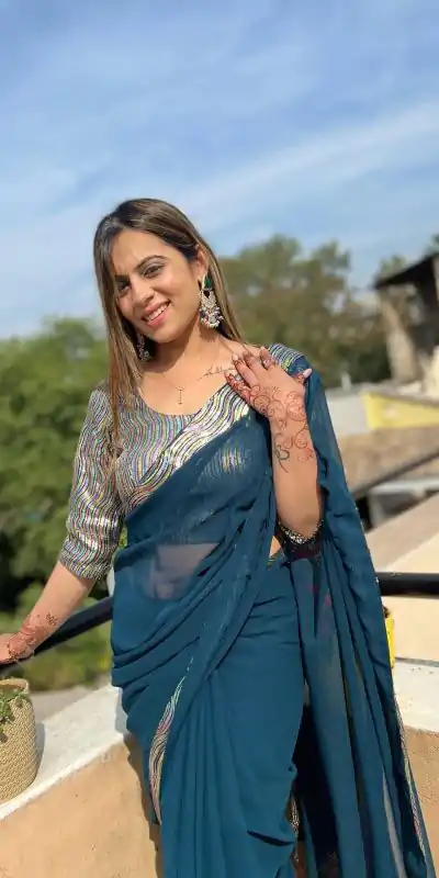 JR 579 Peacock Blue Color Georgette Sequence Work Lace With Peiping Saree Casual, Wedding, Festive, Events . Expected Delivery  4-6 Working Days @1649/- only                                                                                                                                             | Sarees, Bollywood Sarees, Creative Sarees, Designer Sarees, Embroidered Sarees, Ethnic Saree, Modern Digital sarees, Party Wear Sarees