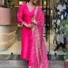 MF 746 Pink Color Chinon Silk Wide Digital Print Coding Work Lace Salwar Suit Casual, Wedding, Party, Festive, Events Etc.4-6 Working Days@ 1699/-only | Jump Suits, Salwar suit, Casual Suits, Creative suits, Designer Suits, Palazzo Suits, Party Wear Suits, Patiala Suits, Straight Suits