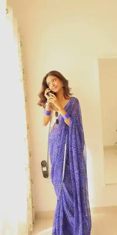 SC 410 Blue Color Soft Georgette Silk Bandhani Design Saree Casual, Wedding, Festive, Events . Expected Delivery  4-6 Working Days @1599/- only                                                                                                                                           | Sarees, Bollywood Sarees, Creative Sarees, Designer Sarees, Embroidered Sarees, Ethnic Saree, Modern Digital sarees, Party Wear Sarees