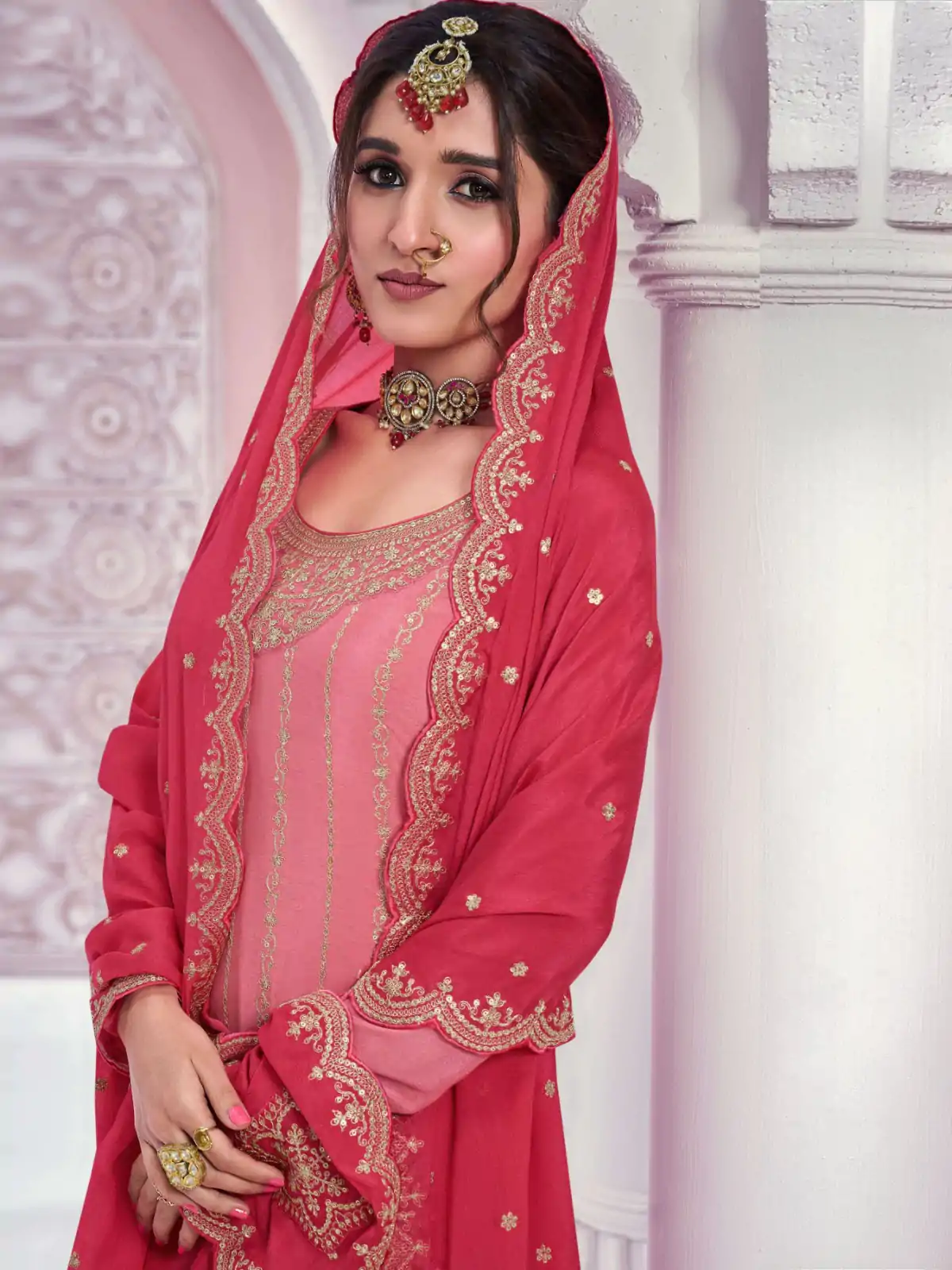 FC 69541 Light Pink Color Chinon Multi Coding Work Salwar Suit Casual, Wedding, Party, Festive, Events Etc.4-6 Working Days@ 2749/-only | Jump Suits, Salwar suit, Casual Suits, Creative suits, Designer Suits, Palazzo Suits, Party Wear Suits, Patiala Suits, Straight Suits