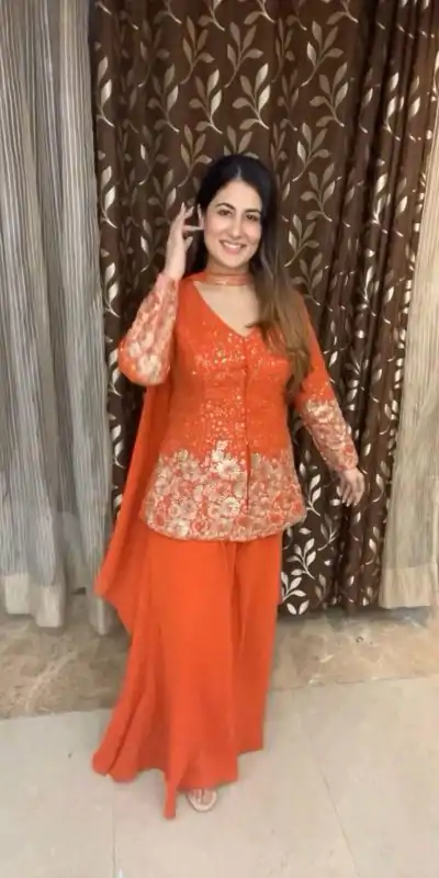 LG 1925 Orange Color georgette Sequence Embroidery Work Salwar Suit Casual, Wedding, Party, Festive, Events Etc.4-6 Working Days@ 1999/-only | Jump Suits, Salwar suit, Casual Suits, Creative suits, Designer Suits, Palazzo Suits, Party Wear Suits, Patiala Suits, Straight Suits