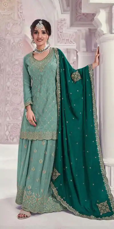 Amazing Rama Color Chinon Multi Coding Work Salwar Suit