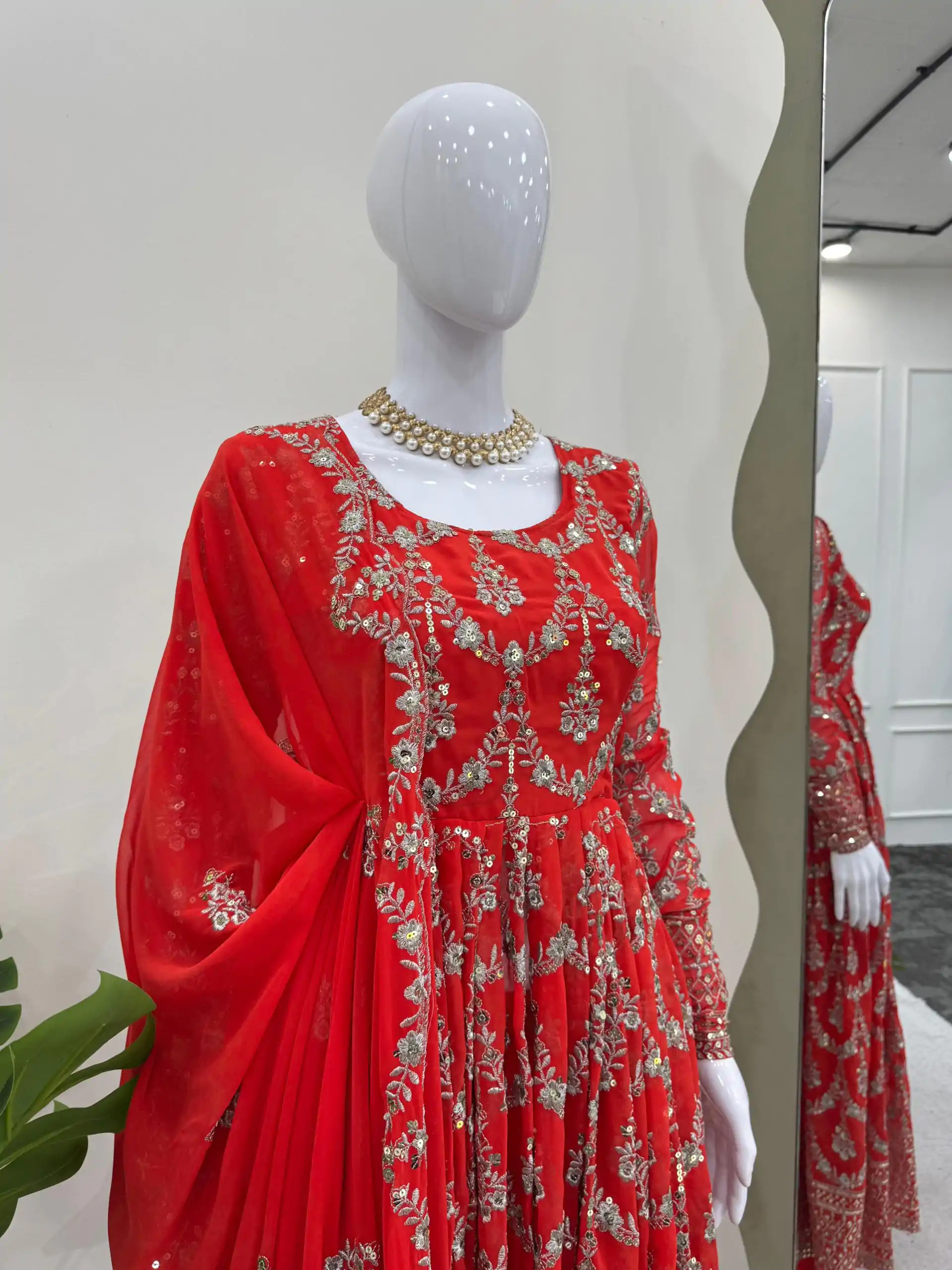 RTC 5806 Red Color Georgette Thread Sequence Work Salwar Suit Casual, Wedding, Festive, Events . Expected Delivery  4-6 Working Days @2249/- only      | Jump Suits, Salwar suit, Casual Suits, Creative suits, Designer Suits, Palazzo Suits, Party Wear Suits, Patiala Suits, Straight Suits