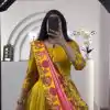 Awesome Yellow Color Chant Crepe Kalamkari Print Lehenga Choli