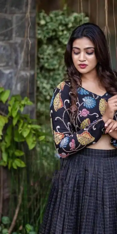 Beautiful Black Color Chant Crepe Digital Print Lehenga Choli