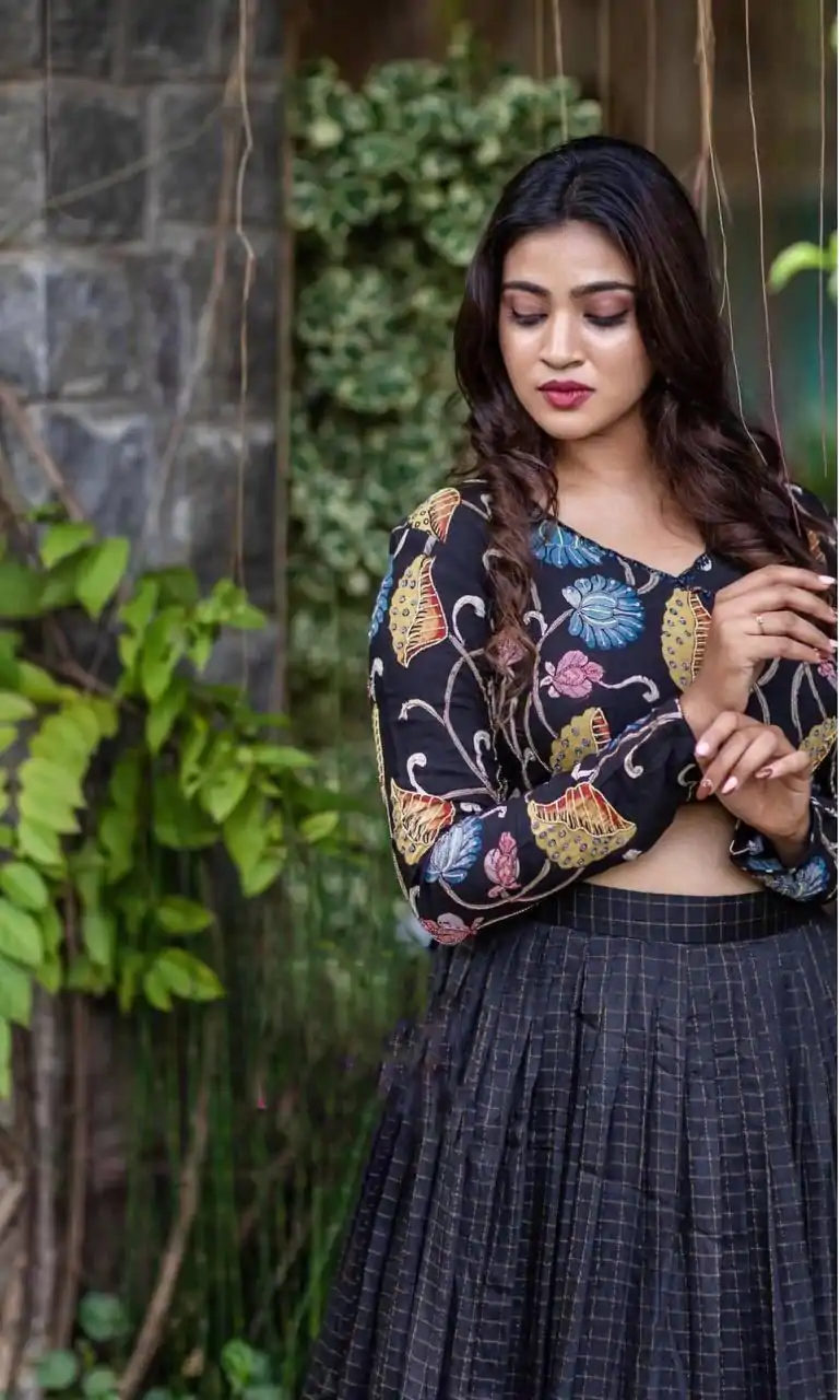 Beautiful Black Color Chant Crepe Digital Print Lehenga Choli