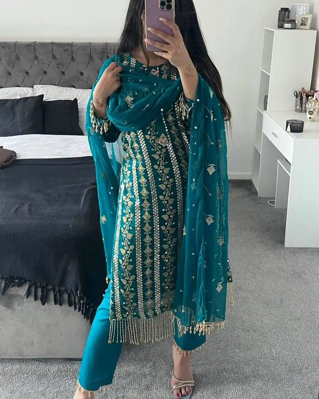 ND 5001 Blue Color Chinon Silk With Embroidery Work Salwar Suit Casual, Wedding, Party, Festive, Events Etc.4-6 Working Days@ 1899/-only | Jump Suits, Salwar suit, Casual Suits, Creative suits, Designer Suits, Palazzo Suits, Party Wear Suits, Patiala Suits, Straight Suits